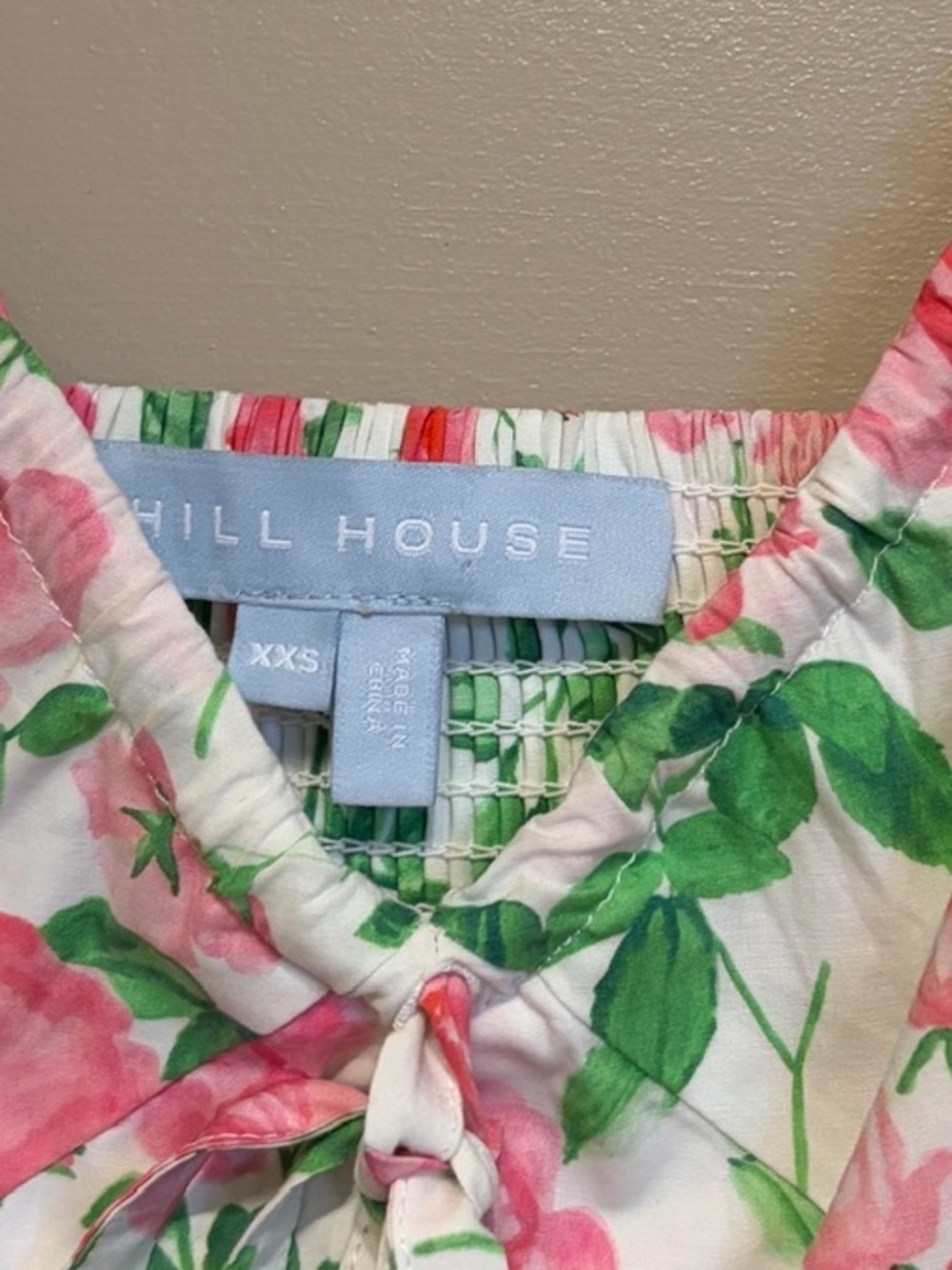 Hill House The Ophelia Dress Rose Print Puff Sleeve Nap A-line Midi XXS NEW - Picture 9 of 11